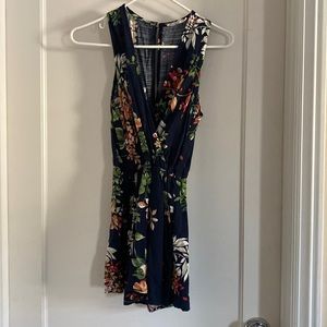 Navy floral romper